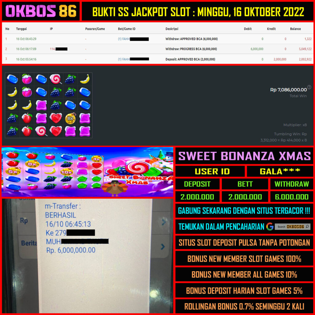 JACKPOT SLOT SWEET BONANZA XMAS 16 OKTOBER 2022